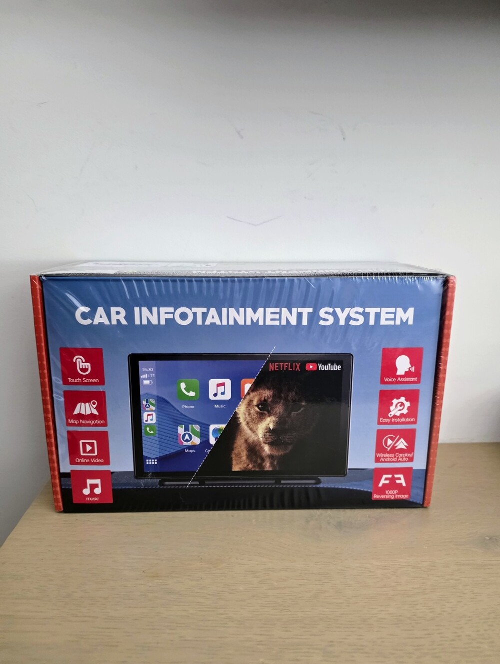 9" Wireless CarPlay Screen with Backup Camera, NetFlix YouTube Apps, Portable, A